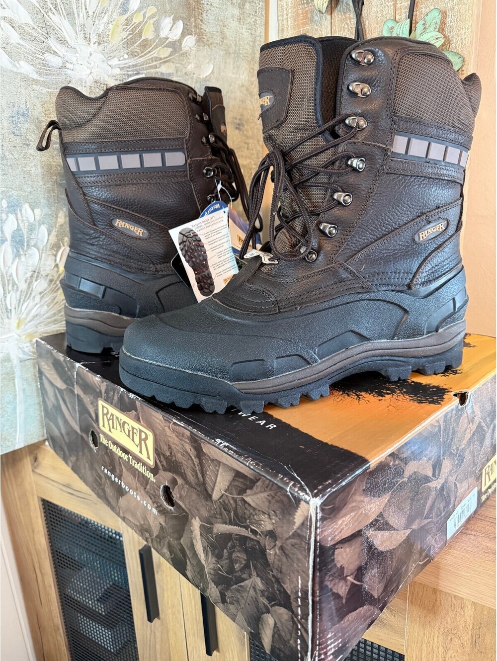 Ranger Mens 14 Waterproof Brown Leather Thinsulate Boots NWT